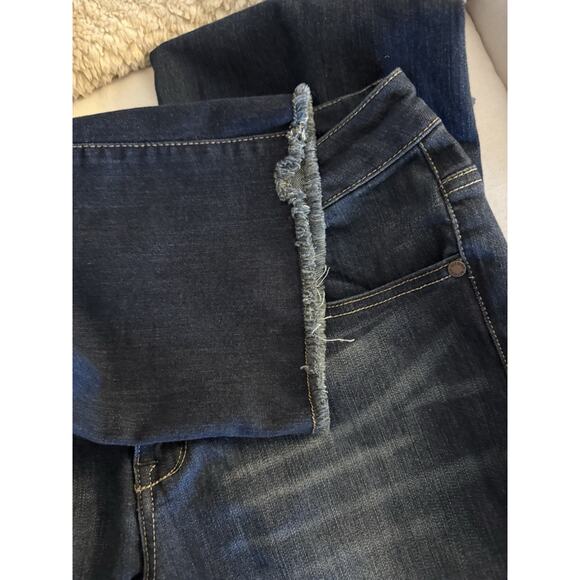 1822 Denim Jeans Womens 10 Blue Ankle Raw Hem Stretch Five Pocket Dark Wash - Picture 6 of 6